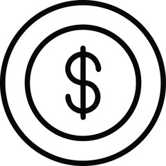 Poster - Minimal outline icon of a dollar sign enclosed within a letter c