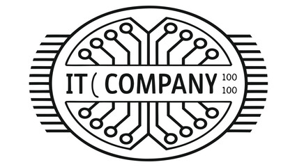 Poster - Modern it company logo design with circuit board elements and text