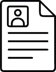 Poster - Clean outline icon of a cv or resume page symbolizing professional documentation