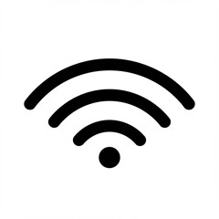 Poster - Simple black and white wifi signal icon representing wireless internet connection