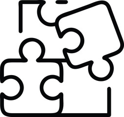 Fototapete - Outline icon of a puzzle piece symbolizing connection integration and problem solving