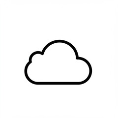 Fototapete - Simple black outline of a cloud against a clean white background