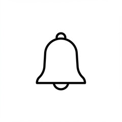 Fototapete - Simple outline icon of a bell on a white background