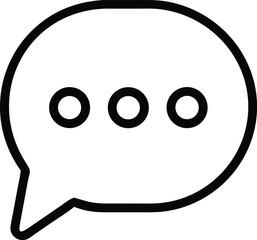 Fototapete - Outline speech bubble icon with three dots for communication and messaging