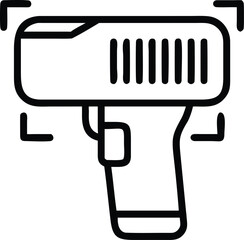 Fototapete - Minimalist outline barcode scanner icon for retail and technology applications