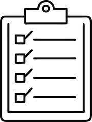 Poster - Clean line art icon of a clipboard with a checklist for task management