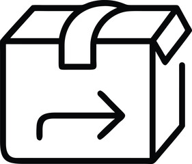 Fototapete - Thin line icon of a box with a return arrow for shipping or delivery