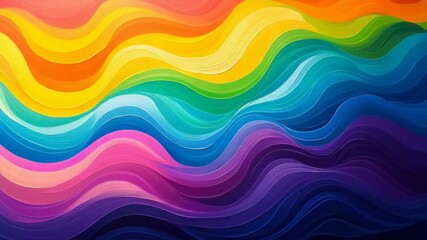 Poster - Vivid rainbow flowing wave pattern with vibrant colors and fluid movement