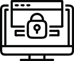Fototapete - Clean outline icon representing a secure online financial transaction