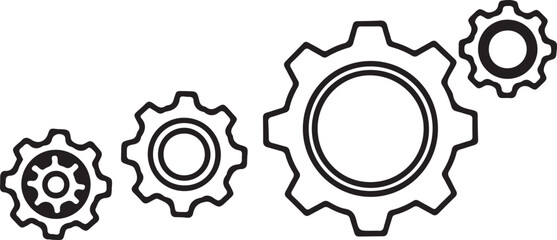 Fototapete - Abstract vector illustration of decorative cogwheel gears in a technology-driven industrial business concept