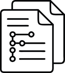 Fototapete - Simple line art icon representing a smart contract document with legal agreement elements