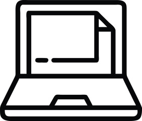 Fototapete - Minimalist open laptop illustration in a modern working mode