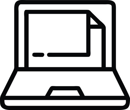 Minimalist open laptop illustration in a modern working mode