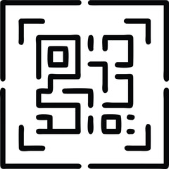 Fototapete - Minimalist qr code icon encased in a clean geometric frame