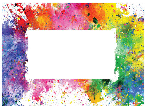 Color Explosion Abstract Art with Copy Space