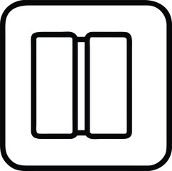 Fototapete - Vector art of a simple black and white line art icon of an open book