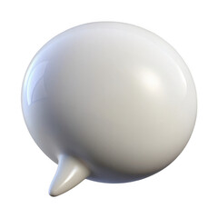 Leinwandbilder - Glossy white speech bubble with a pointed tail isolated on transparent background