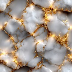 Poster - Elegant white marble background adorned with golden veins, perfect for enhancing the aesthetics of interior spaces. Ample room for text