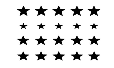 Aufkleber - A pattern of black stars arranged in rows on a white background design