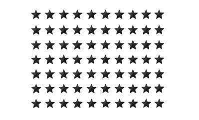 Aufkleber - A grid of many black star shapes arranged on a plain white background