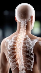 Poster - A human body with intricate digital connections illustrates a high-quality, futuristic data visualization technology