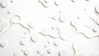 white abstract background with wavy lines and circles