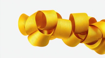 Poster - Shiny ribbon curls on white background with empty side
