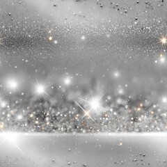 Poster - This background features a dazzling silver glitter texture that emits a luxurious and sophisticated sparkle perfect for various designs SEAMLESS PATTERN