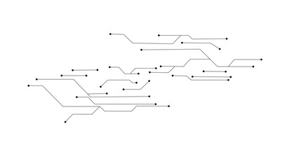Wall Mural - vectors white abstract geometric dots and lines connection circuit concept. hi tech digital connect,