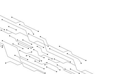 Wall Mural - vectors white abstract geometric dots and lines connection circuit concept. hi tech digital connect,