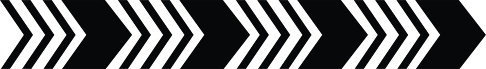 Wall Mural - arrow moving straight pointed icon. black arrow pointing to the right. black direction pointer lines