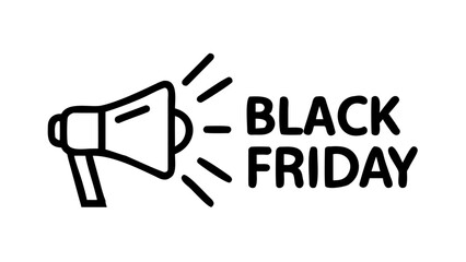 Poster - Black Friday sale message with loudspeaker icon