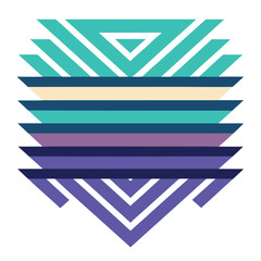 Poster - Abstract geometric design featuring layered triangles in a harmonious arrangement of colors and minimalist aesthetic.