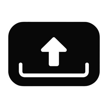 Black Rounded Rectangle Upload Icon White Arrow Symbol up arrow button