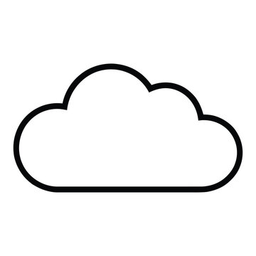 Simple Black Outline Cloud Icon White Background Digital Graphic symbol