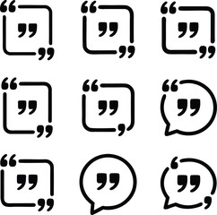 Leinwandbilder - Collection of quote marks in different shapes illustrating speech and communication concepts