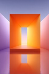 Poster - Abstract colorful gradient geometric design with vibrant hues and reflections