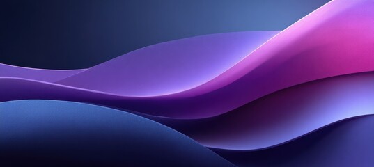 Poster - Abstract waves of purple and pink gradients with soft flowing design