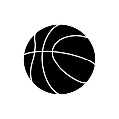 Poster - Sleek Black Basketball Illustration A Modern Minimalist Sports Design for Print and Digital Media