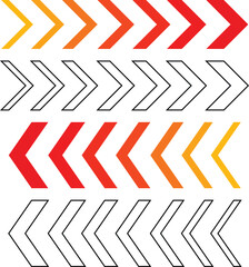 Poster - Colorful arrow directional design elements in different styles and colors