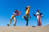 Young group of multiethnic hip-hop dancers dancing