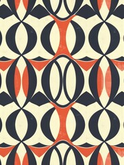 Poster - The image shows a seamless, geometric pattern composed of overlapping arches.