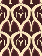 Poster - The image shows a seamless, geometric pattern composed of overlapping arches.