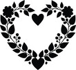 © rashelrs43 - Heart filled wreath silhouette with romantic love theme