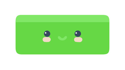 Leinwandbilder - Download cute green rectangle character vector illustration for graphic design and animation projects free