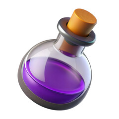 Aufkleber - 3d potion bottle with purple liquid isolated on transparent background