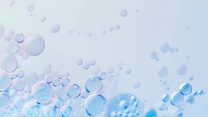 Poster - Abstract Bubbles in Pale Blue Water Background with Circular and Spherical Shapes