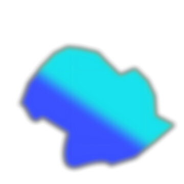 A blurry blob with a gradient of blue to cyan  creating a simple abstract design