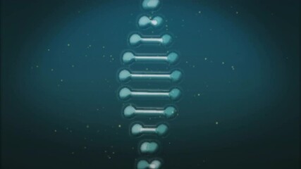 Poster - On appearing 3D-rendered DNA helix rotating clockwise shifting angle showing 3D depth