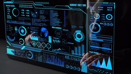 Poster - Data analytics and big data strategy for real-time analytics, predictive data modeling, business intelligence analytics, and data-driven decision-making in modern digital businesses. Thunk